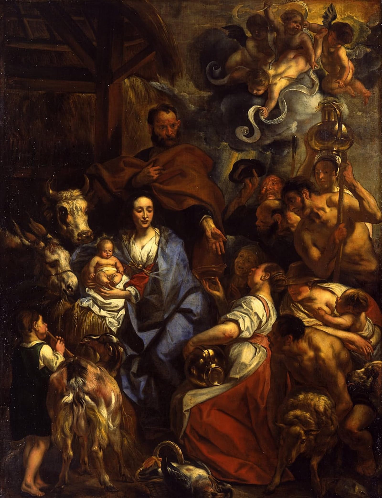 POSTERIIk Vintage Print Pop Art Landscape Artwork the Adoration of the Shepherds by Jacob Jordaens Art Prints for Office Home Decor 60x90cm