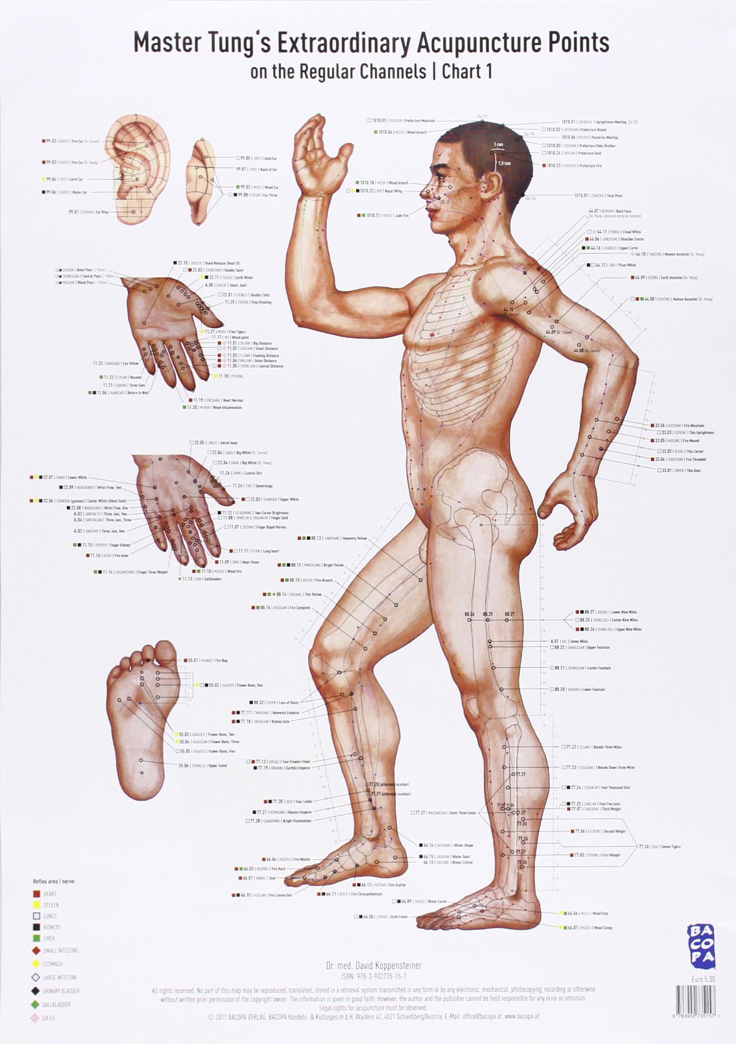 Akupunkturtafel Chart 1 Tung's Extraordinary Acupuncture Points on the regular channels