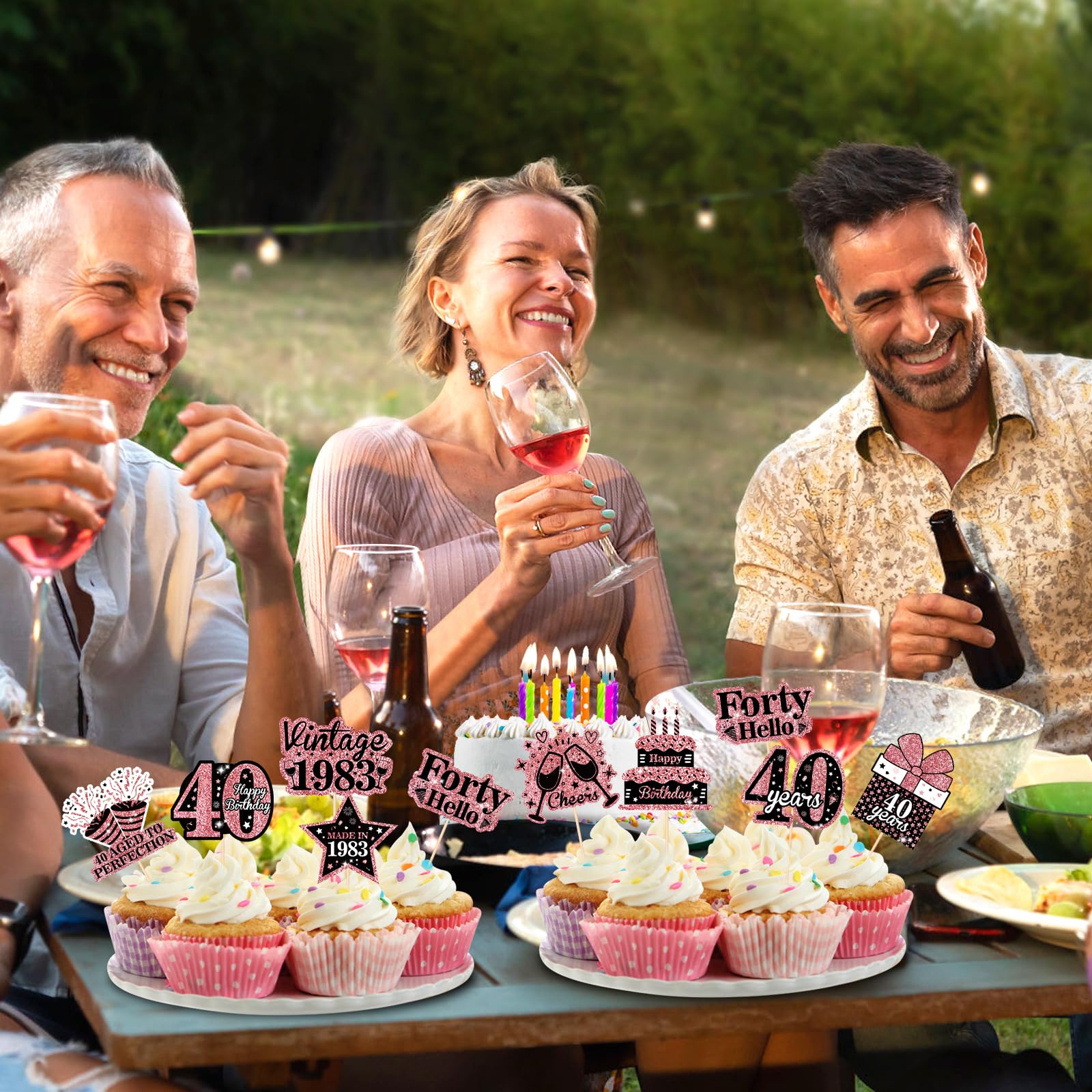 Gyufise Lot De 24 Décorations De Gâteau Pour 40e