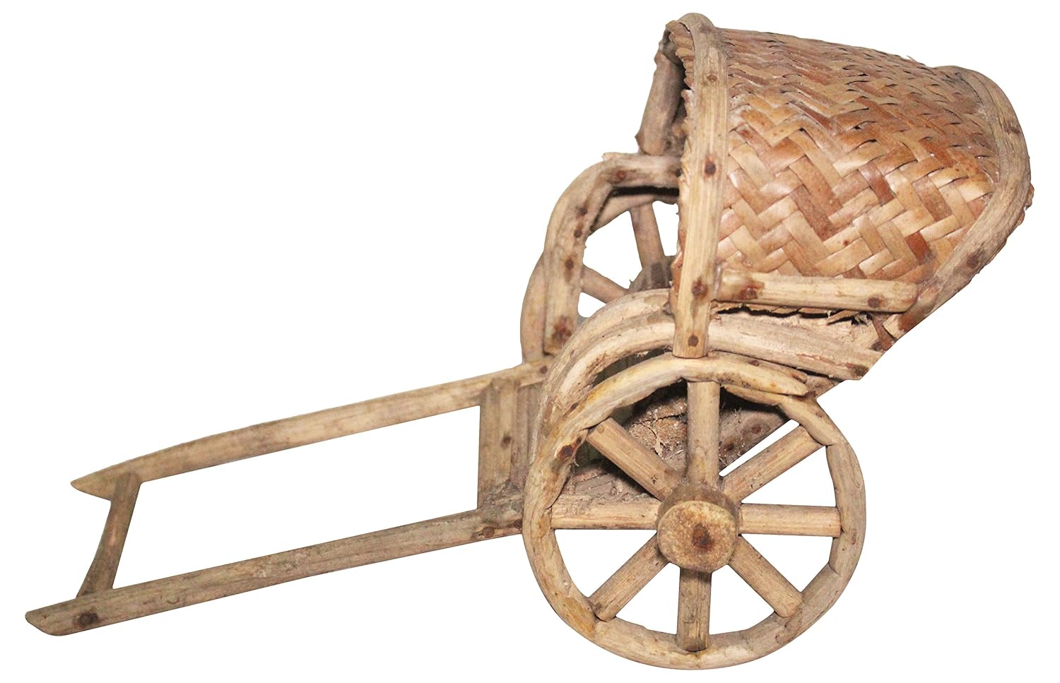 Bibek Cane Bamboo Rickshaw Showpiece (50 cm x 30 cm x 30 cm, Beige ...