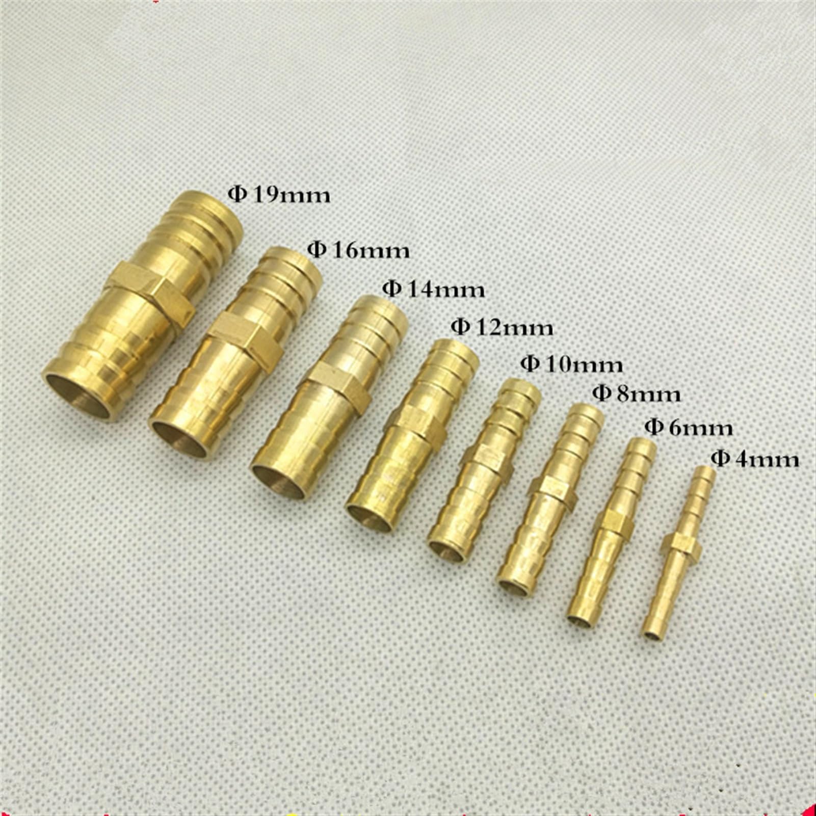 Ziluao Qinlu-Brass Connector Hose Fitting 4mm 6mm 8mm 10mm 12mm 14mm 19mm Brass Straight Hose Pipe Fitting Equal Barb Gas Copper Barbed Coupler Connector, Corrosion Resistance(12mm 12mm Barb)