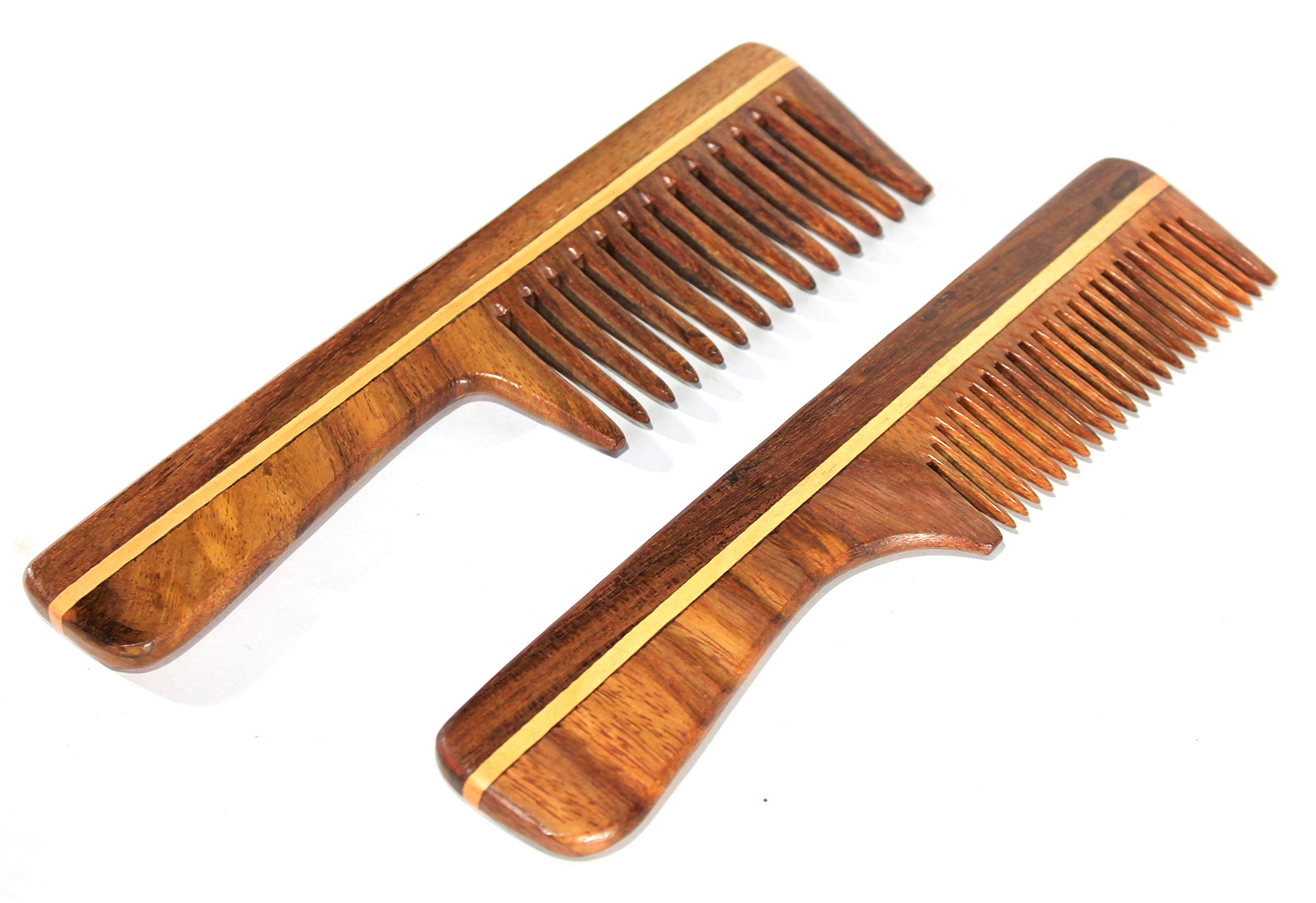 eSplanade Sheesham Rosewood Comb for Anti-Static Hair Beard Moustache (Set of 2) - Beauty Care Items For Men & Women - Brown (81A+73A) - Image 2