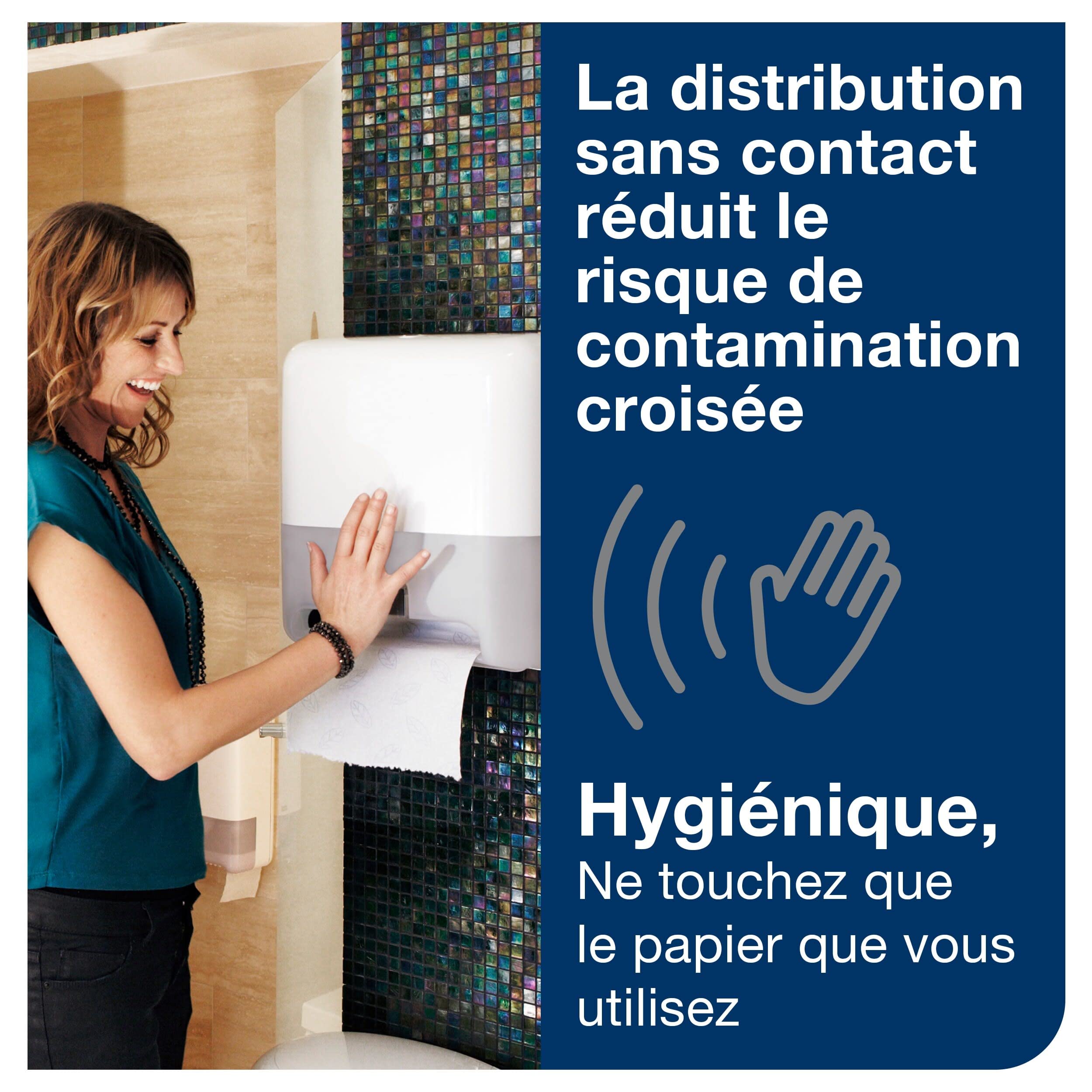 Tork Matic, Distributeur murale pour rouleau d'essuie-mains blanc H1, indicateur de recharge, gamme Elevation, 551000
