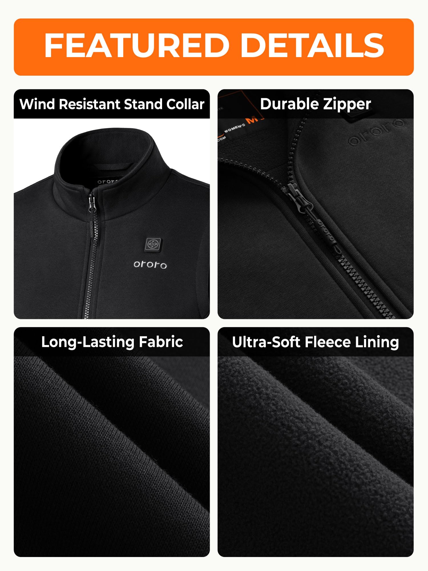 ORORO Aufgerüstet Beheizbare Weste Fleece Damen Beheizte Fleeceweste mit Powerbank Heizweste Damen