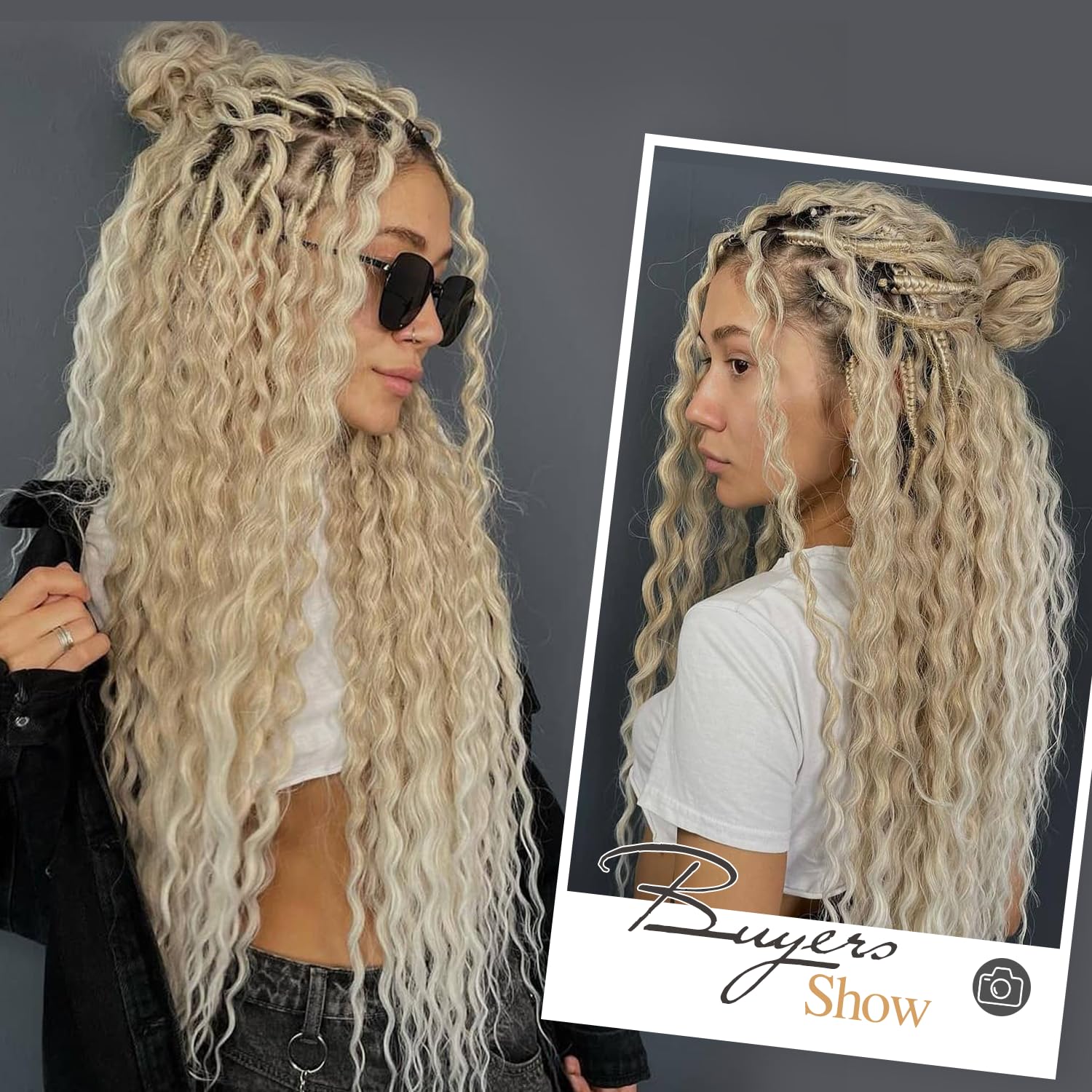 Amazon.com : WIGER Full Set Double Ended Platinum Blonde  display picture 1