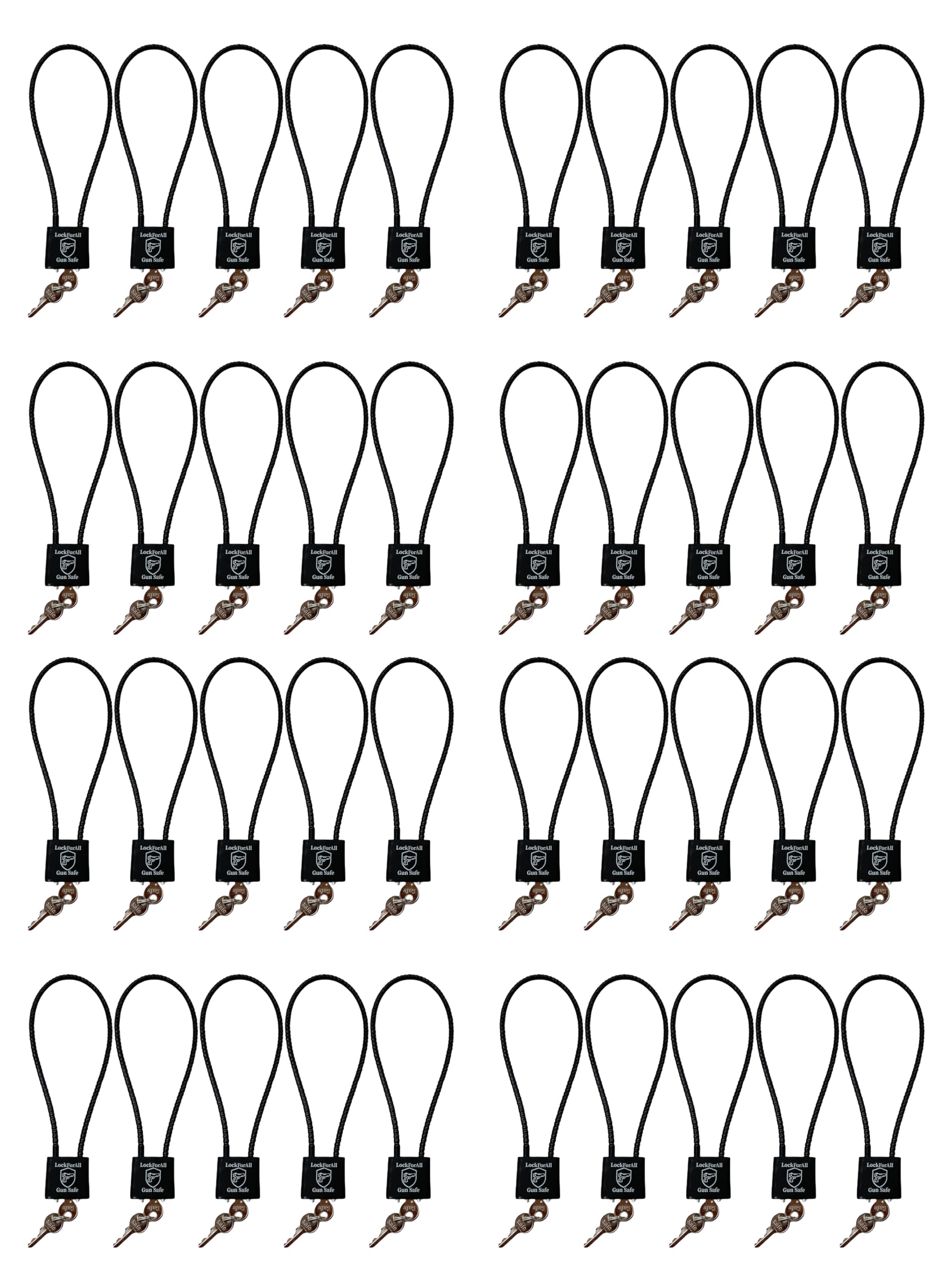 Cable Gun Locks with Keys Hunting Sports- Keyed Alike 15" Cable Gun Safe Lock CA DOJ Approved for Pistols, Handguns, Rifles, and Shotguns, Home, Storage Firearm Locking and Safety