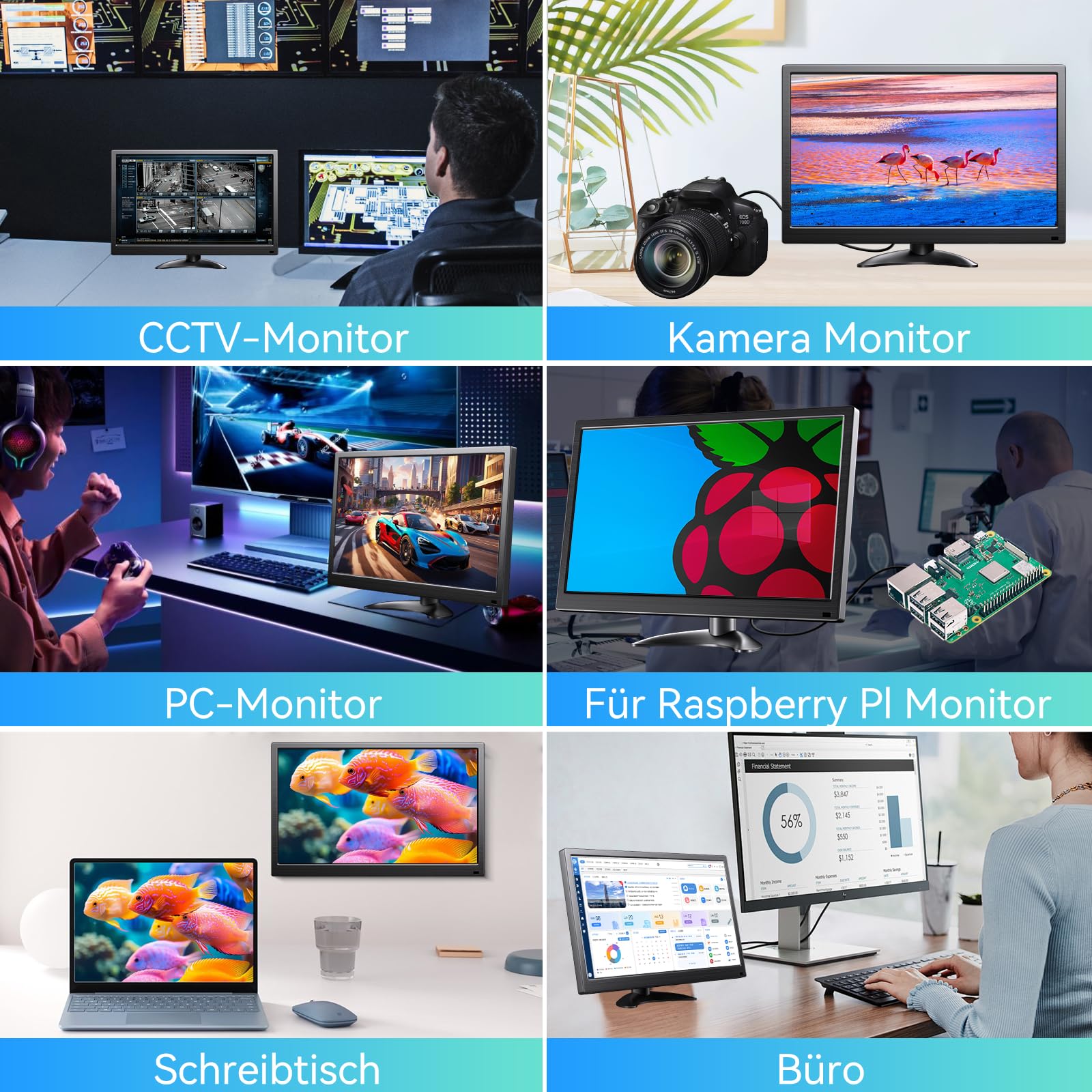 14 Zoll Touchscreen Tragbarer Monitor 1080P 99% sRGB IPS/HDR/USB-C/HDMI PC-Bildschirm für Gaming, Video und Arbeiten