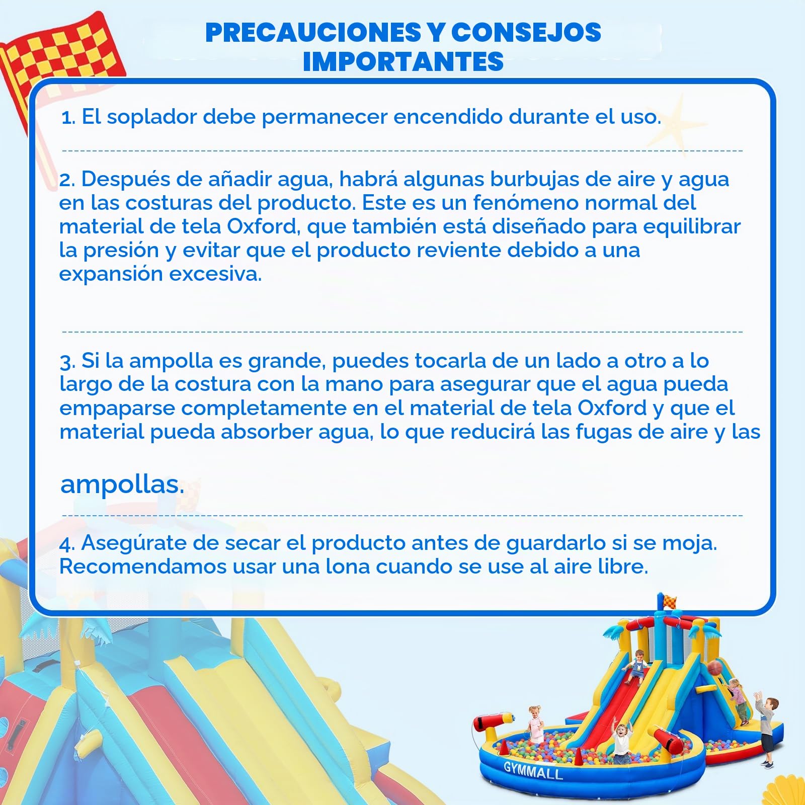 Castillo Hinchable tobogán acuático Ventilador 550W, Centro Juegos acuáticos Hinchable Piscina Interior Exterior Doble tobogán Pared Escalada Canasta Baloncesto jardín Patio
