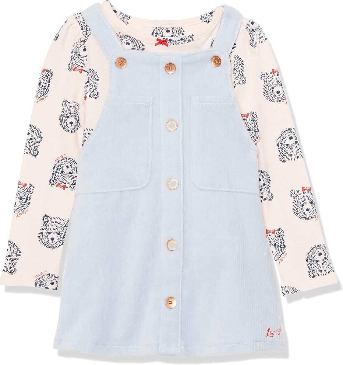 Levi's Conjunto de 2 piezas de falda y camiseta gráfica para bebé niña