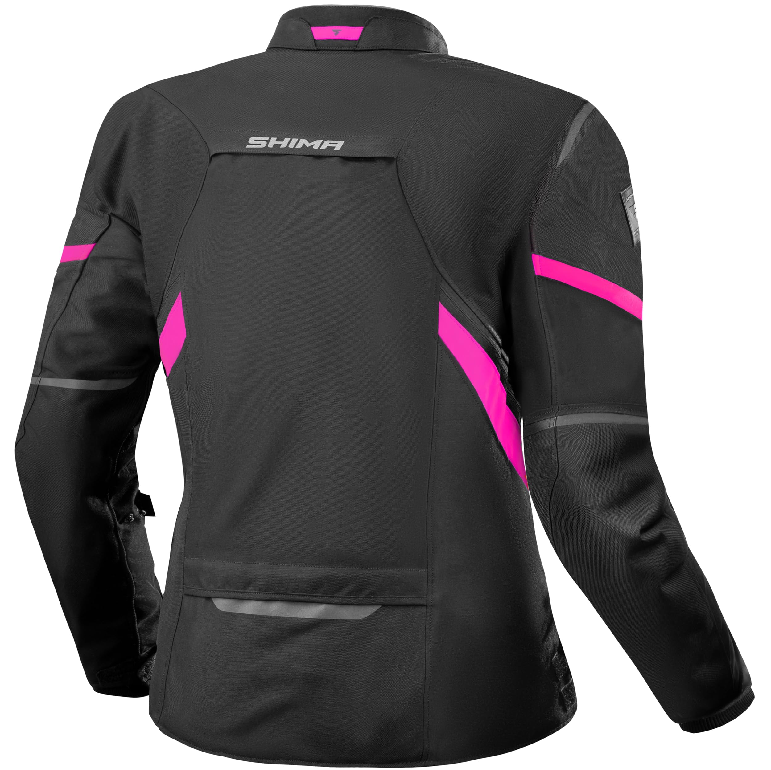 SHIMA RUSH Veste Moto Femme Homologué AIRFORCE Dorsale Blouson Armure Protecion Vestes Imperméable Textile Vetement Hiver Ete Touring Motos Aventure équipements (Femmes, Veste Regular, Rose, XL) | Ventilation optimisée