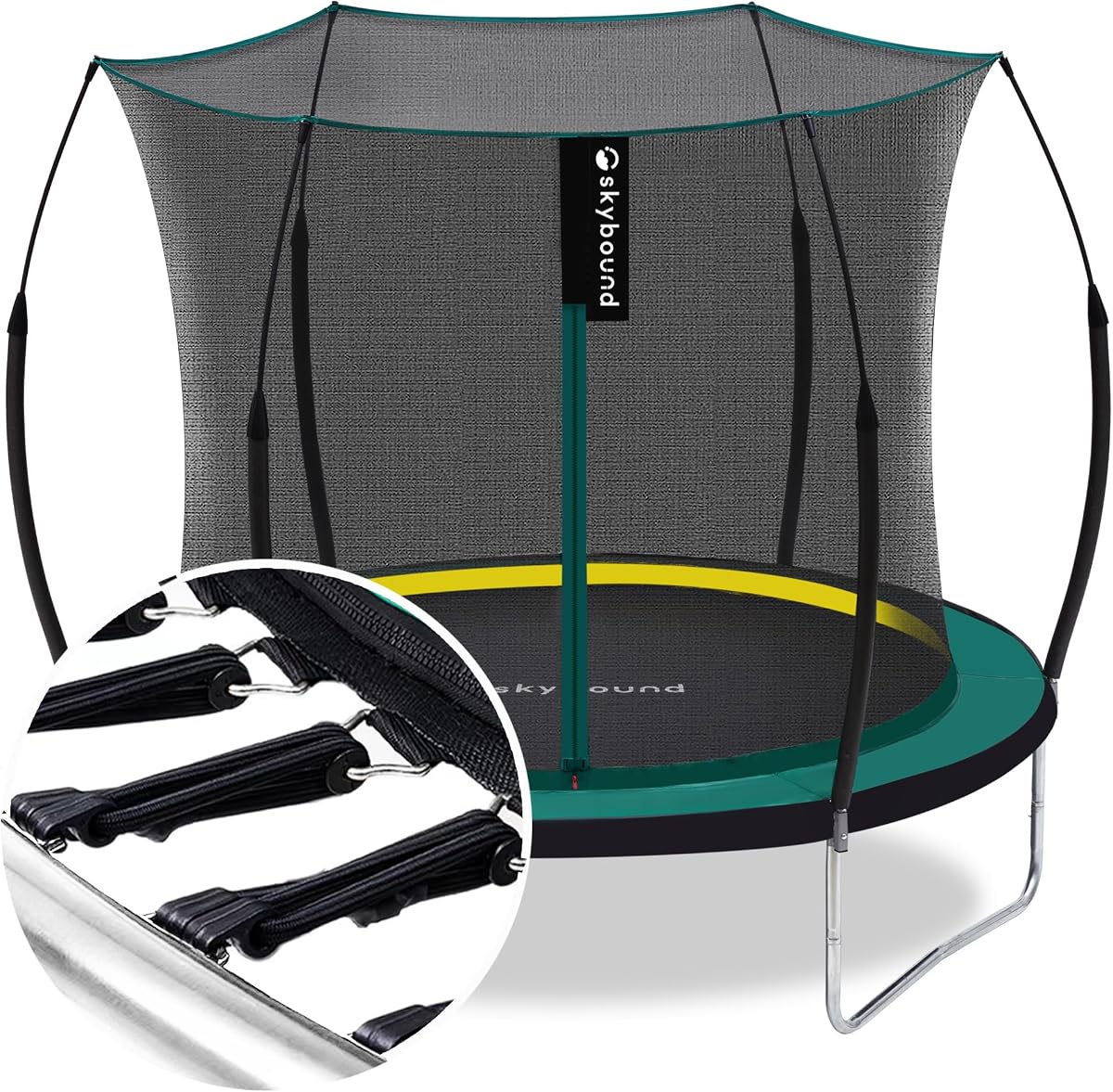SkyBound 14 FT 12 FT 10FT 8FT 6FT Springless Trampoline for Kids and Adults - Recreational Trampolines with AntiRust Coating - Bungee Cords Outdoor Trampoline for Kids - No-Gap Design Zipper System
