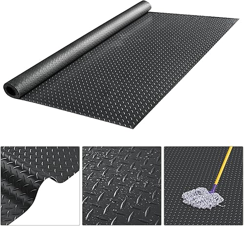 Miniatura 2 de Yescom Tapete de garaje con diseño de diamante para estacionamiento cubierta protectora para remolque PVC de 13 x 5 pies para debajo del automóvil