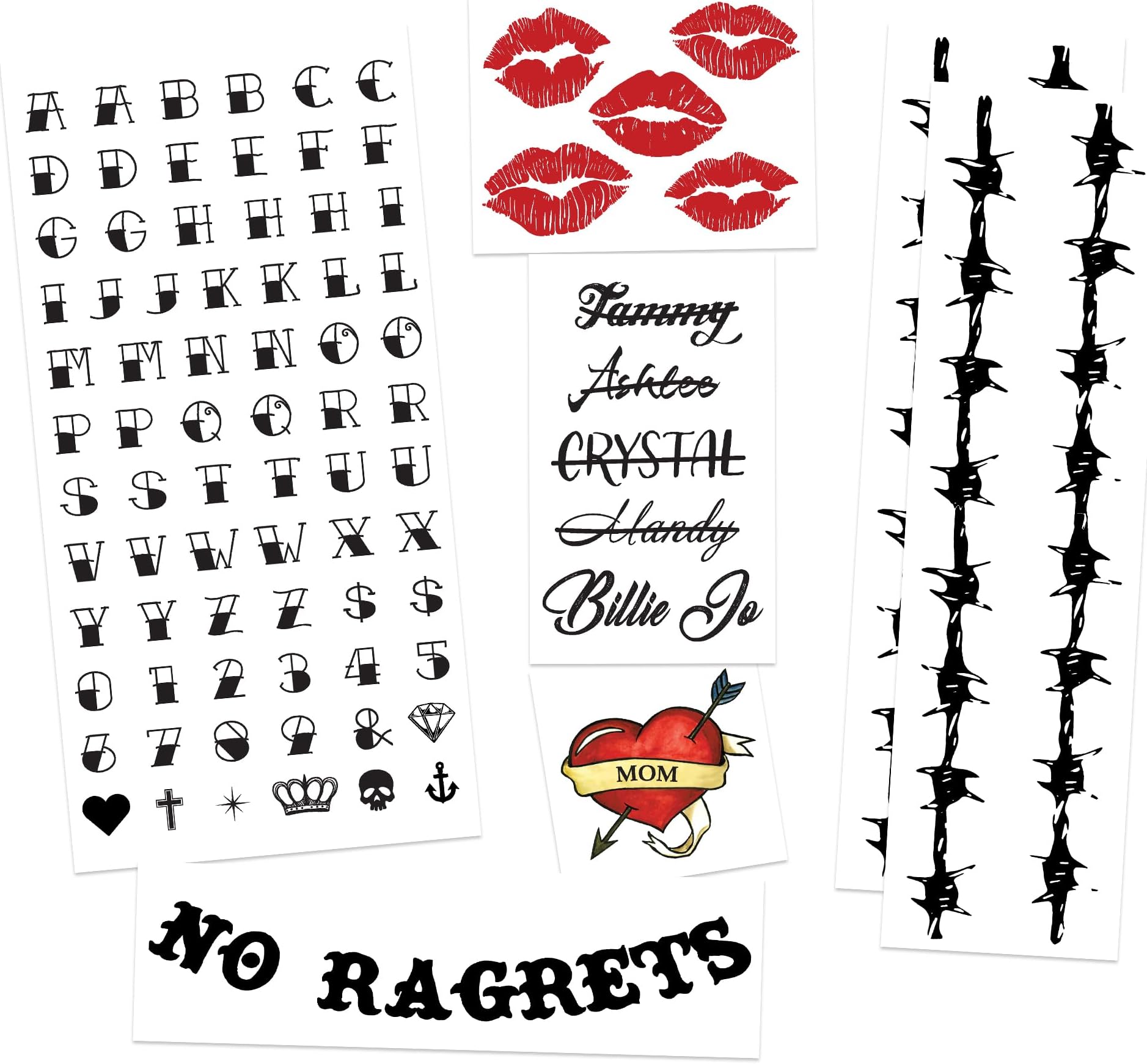 FashionTats White Trash Party We're The Millers Temporary Tattoos | Halloween Costume Tattoo Kit | Skin-Safe | MADE IN USA | Removable