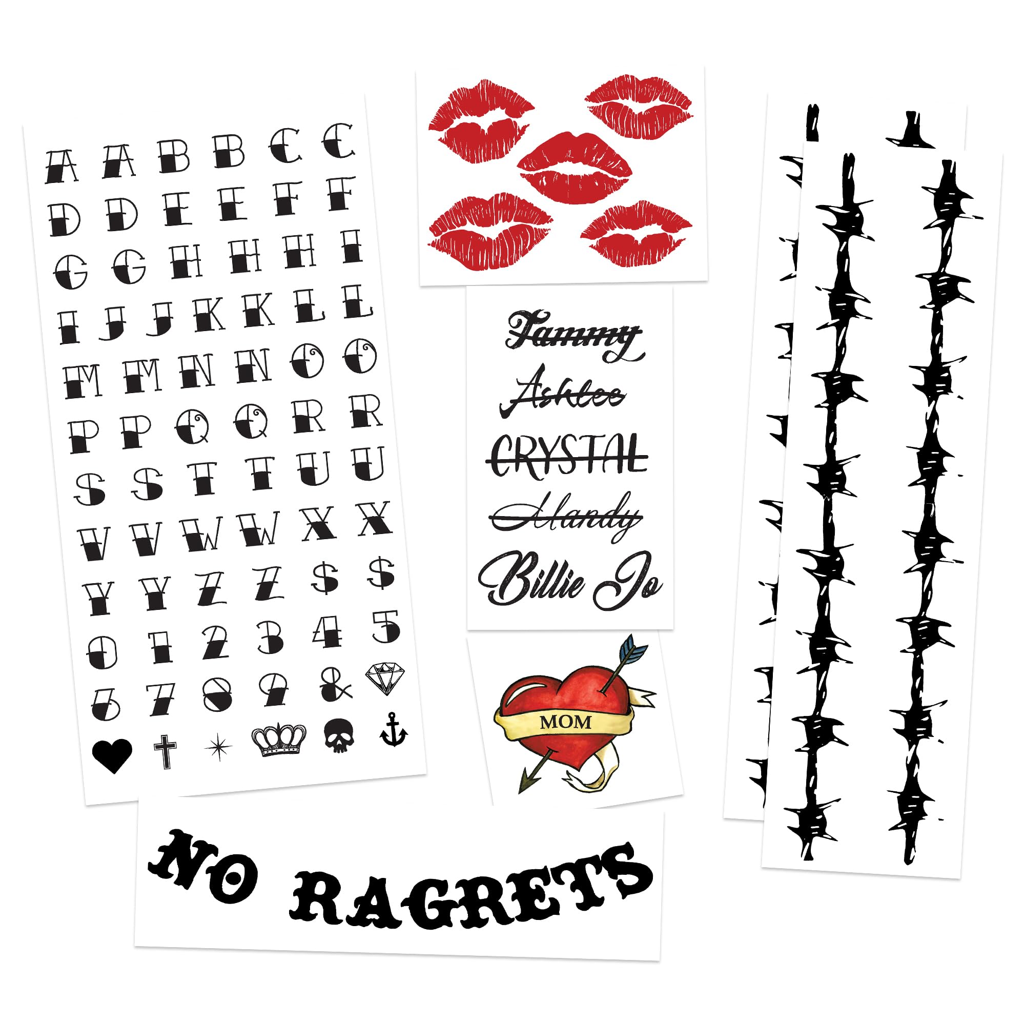 FashionTats White Trash Party We're The Millers Temporary Tattoos | Halloween Costume Tattoo Kit | Skin-Safe | MADE IN USA | Removable