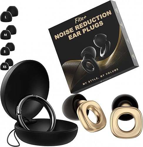 Fita+ - Tapones llamativos para conciertos, reducción de ruido de hasta 24 dB, 4 pares de almohadillas de silicona reutilizables XSSML para