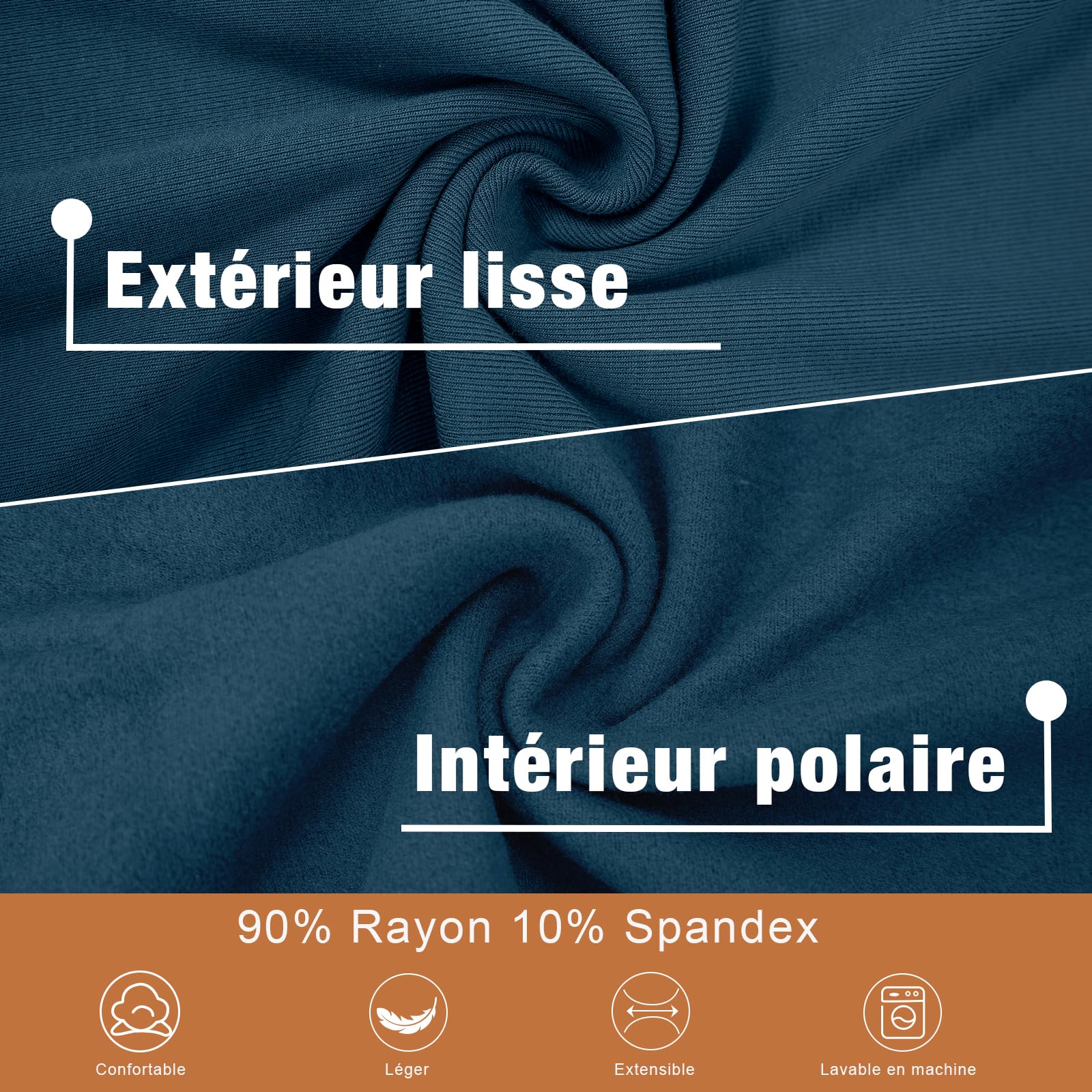 YARRCO Haut Thermique Femme sous Pull Thermique Femme Col V en Dentelle Manche Longue Casual sous-vêtements Thermiques T-Shirt