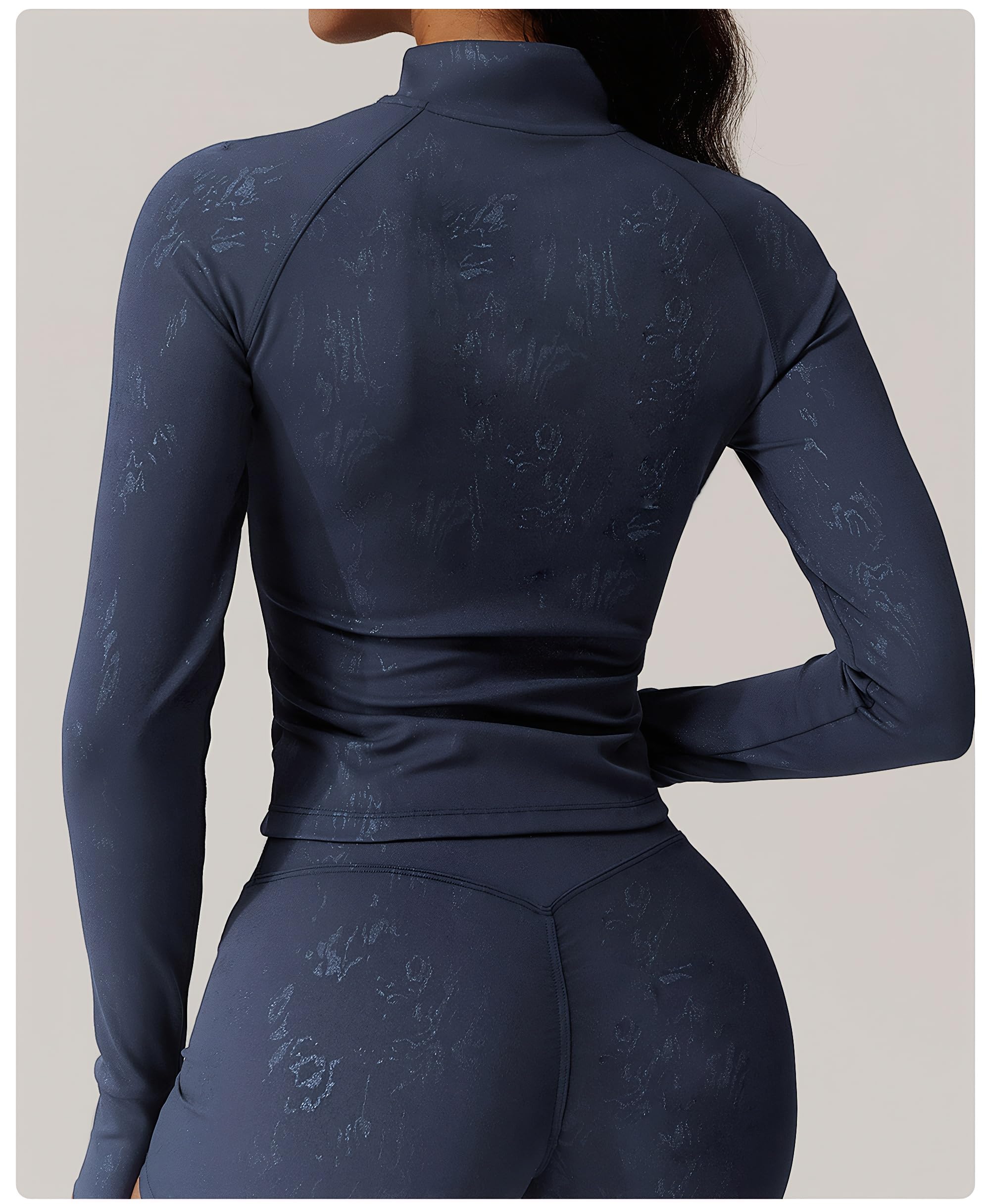 Maizoon Damski dres treningowy, 2-częściowy zestaw, kurtka i krótkie spodnie dresowe z wysokim stanem, miękkie, na co dzień, odzież rekreacyjna, strój do jogi, biegania, treningu
