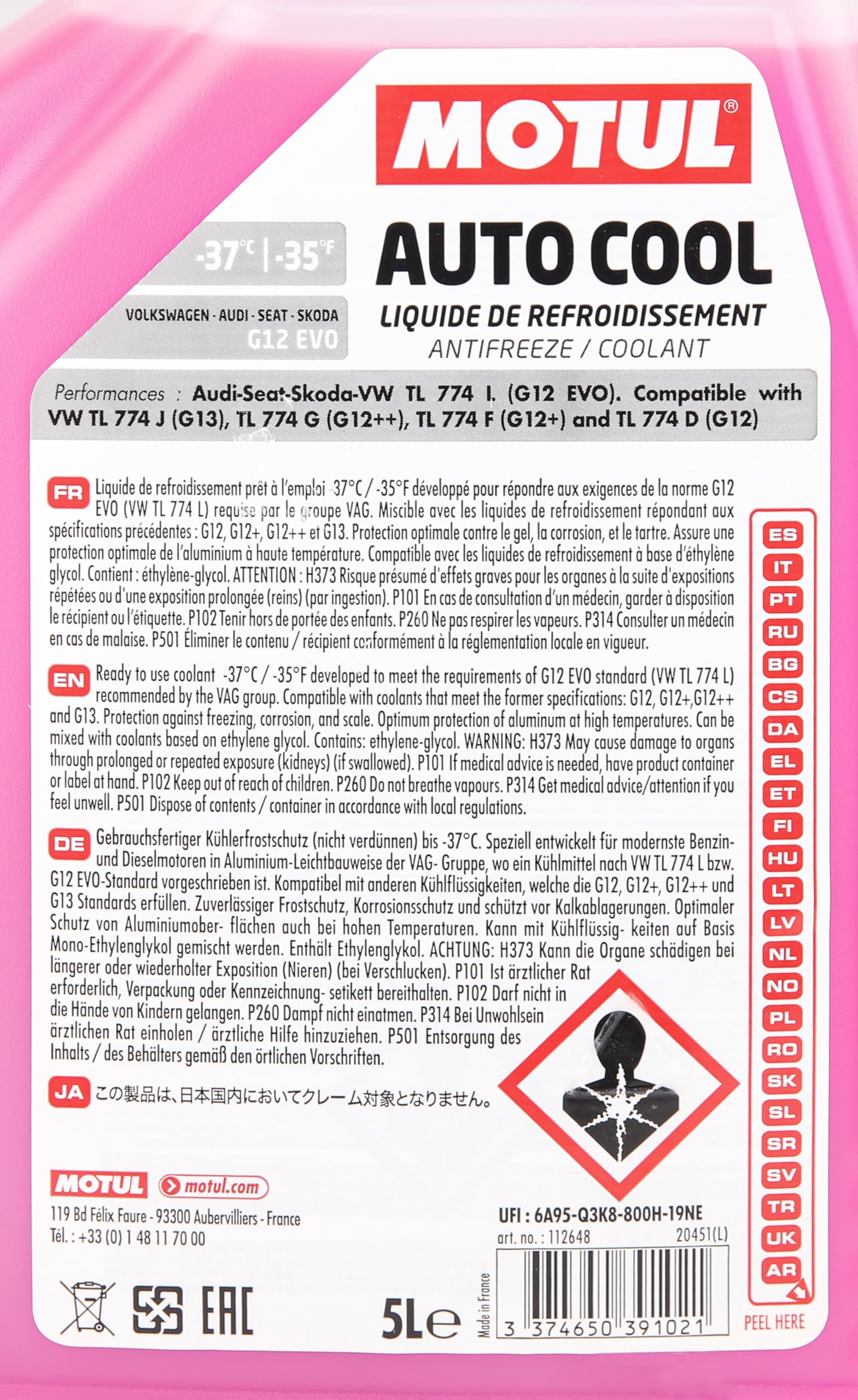 MOTUL 112648 Antigelo Liquido radiatore Liquido refrigerante Liquido di raffreddamento