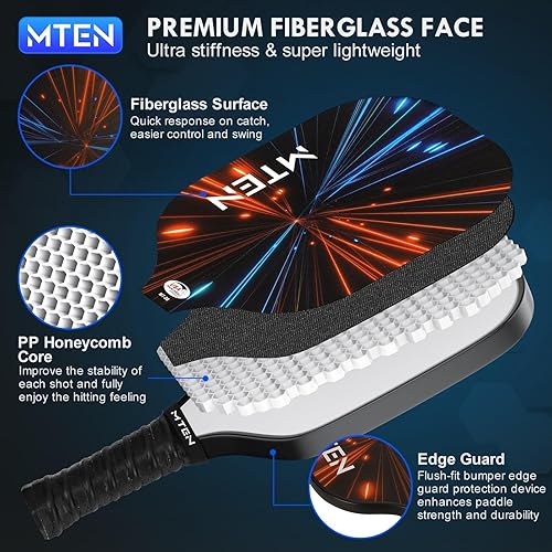 Vista 174 de Pickleball Paddles, USAPA Approved Fiberglass Surface Pickleball Set with Pickleball Rackets, Pickleball Paddles Set for Men Women azul (blue*1)