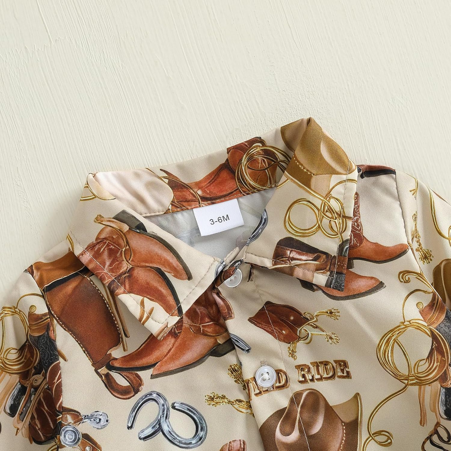 Newborn Baby Boy Western Outfit Horse Boots Bodysuit Cowboy Country Farm Gentlemen Shirt Romper Fall Clothes - Image 5