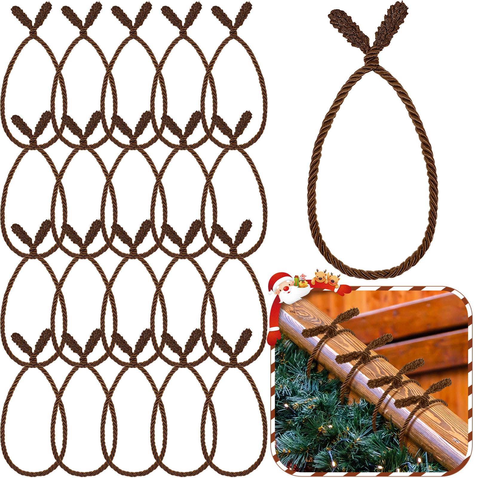 Attaches torsadées extra longues pour décoration et emballage de Noël