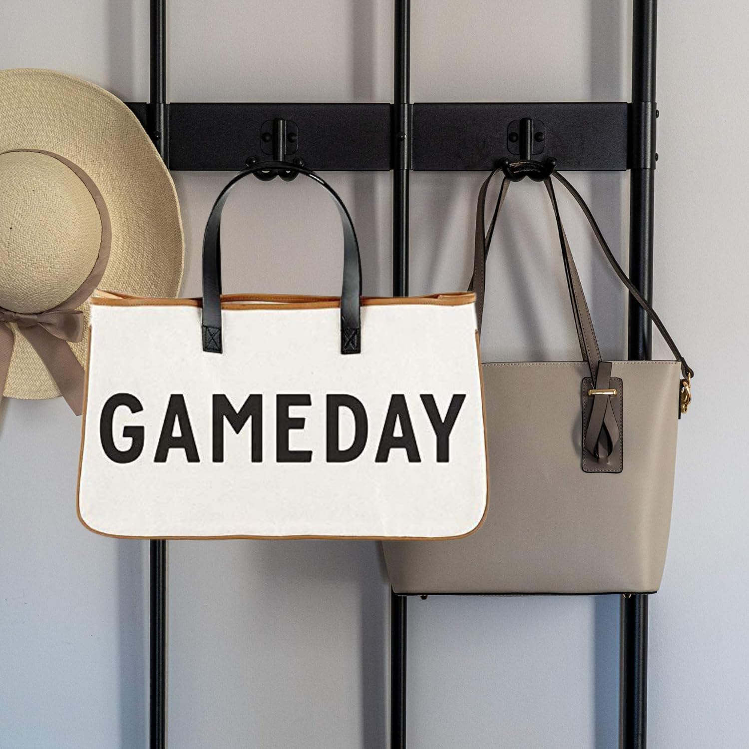 Santa Barbara Design Studio Tote Bag For Women Canvas Shoulder Bag with Genuine Leather Handles, - Image 4