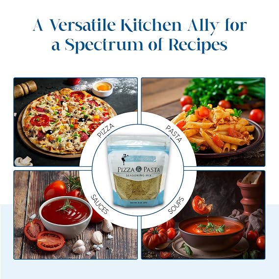 Fast Easy Bread Authentic Italian Pizza & Pasta Seasoning Blend | Elevate Your Recipes with the Perfect Mix of Herbs and Spices for Sauces & More | 100% Vegetarian | Seasoning Mix Less in Calories
