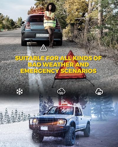 Miniatura 6 de Xprite - Mini barra de luz estroboscópica LED roja de 12 pulgadas de montaje magnético para techo, ideal para vehículos de emergencia, policía,