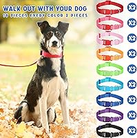 Vista 6 de Sanwuta Collar ajustable para perro, 18 unidades, 9 colores, nailon suave, acolchado, resistente, collares medianos para mascotas con hebilla a