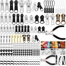 Jupwalz 203 Pcs Zipper Repair Kit with Pliers Includes Zipper Replacement and Pull, Universal Zippers Replacement kit for Clothing, Jackets, Coats, Boots, Purses, and Outdoor Gear