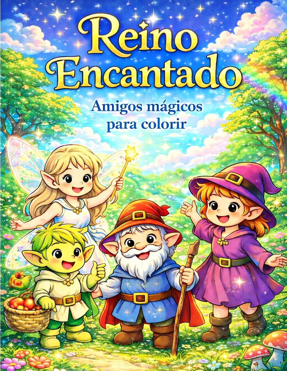 Reino Encantado: Amigos mágicos para colorir
