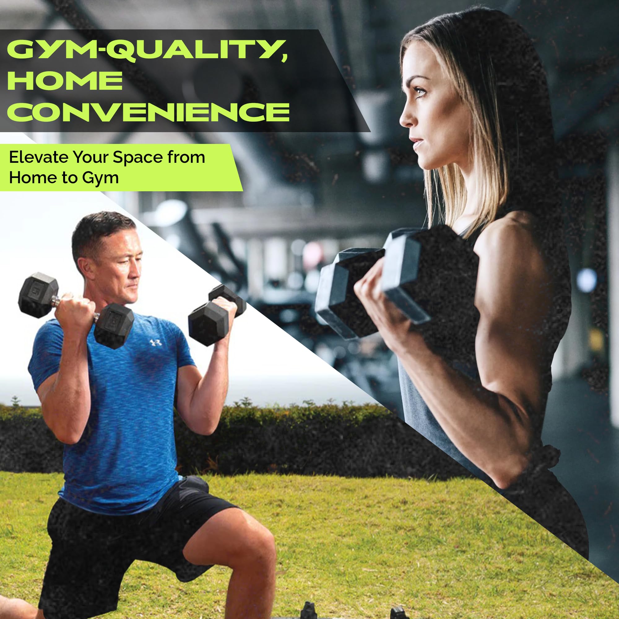 Amazon | RAGE Fitness ラバー 六角形 ダンベル 20 lb | Rage Fitness