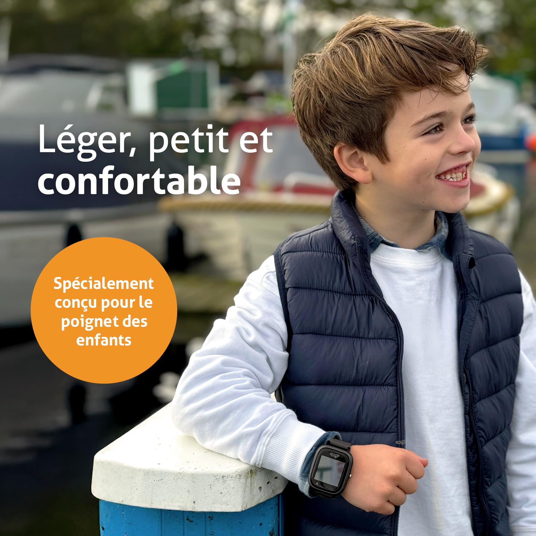 Spotter GPS Watch Explorer - Smartwatch étanche avec Suivi GPS, Alarme SOS, Appel, caméra, Chat, Compteur de Pas - Périodes d'utilisation à coût Fixe, sûre pour Les Enfants, Noir