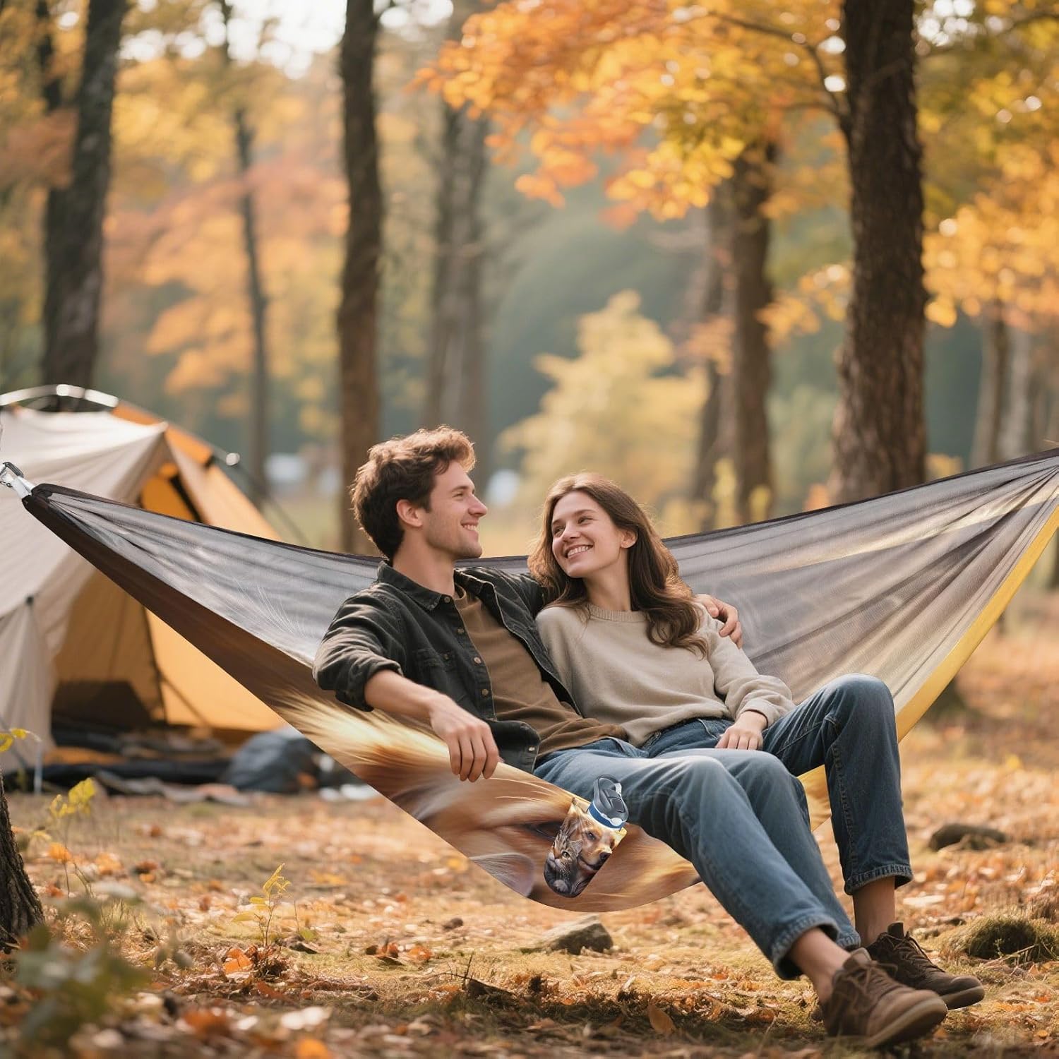 ALAZA Dog & Cat Camping Hammocks Single or 2 Person 500 lbs Portable Parachute Travel Hammock w/Tree Straps for Hiking Backpacking Indoor Outdoor