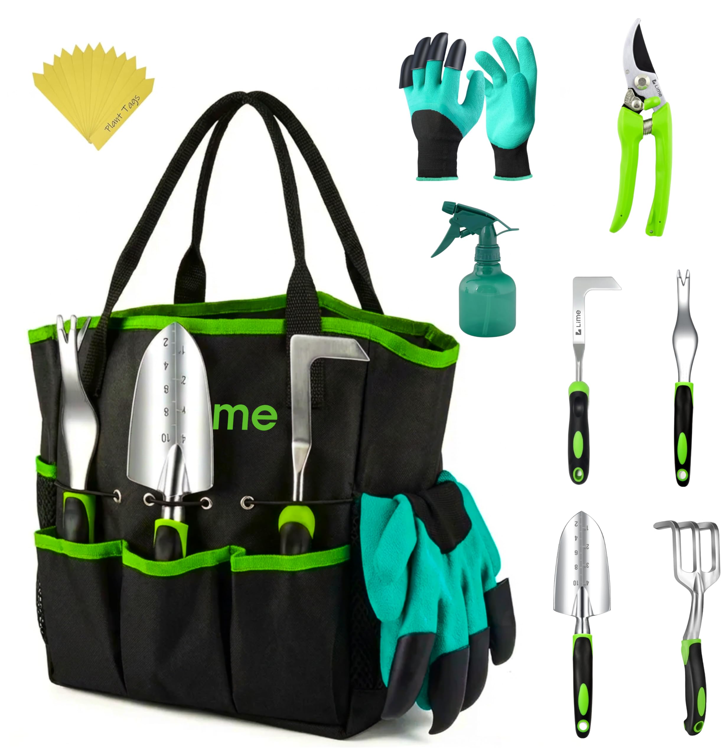 GROWIT Heavy Duty Gardening Tools - 23-Piece Gardening Gifts for Women, Men, Mom, Dad - Durable, Ergonomic Garden Tools Set
