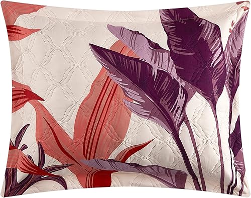 Miniatura 4 de New York & Company Trident - Juego de edredón de 3 piezas, ropa de cama contemporánea con diseño floral a gran escala, fundas de almohada incluidas,