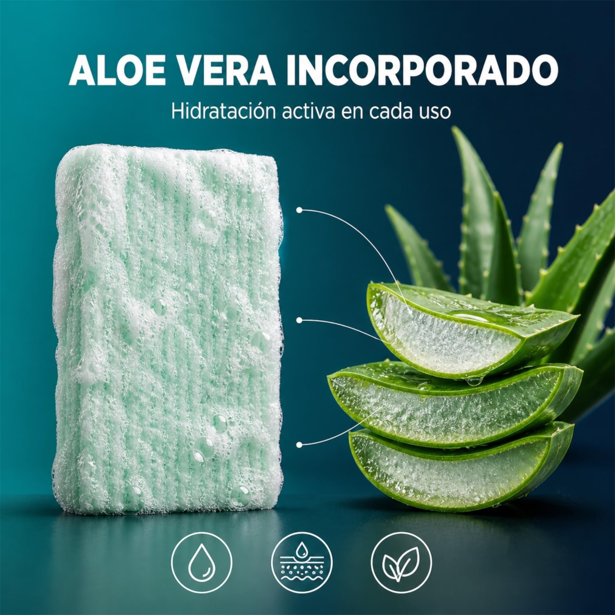 Esponjas Jabonosas Desechables 25 paquetes de 24ud. Apto para Bebés Niños Adultos Pacientes Encamados. Esponjas Jabonosas Aloe Vera. Limpieza e Hidratación Efectiva