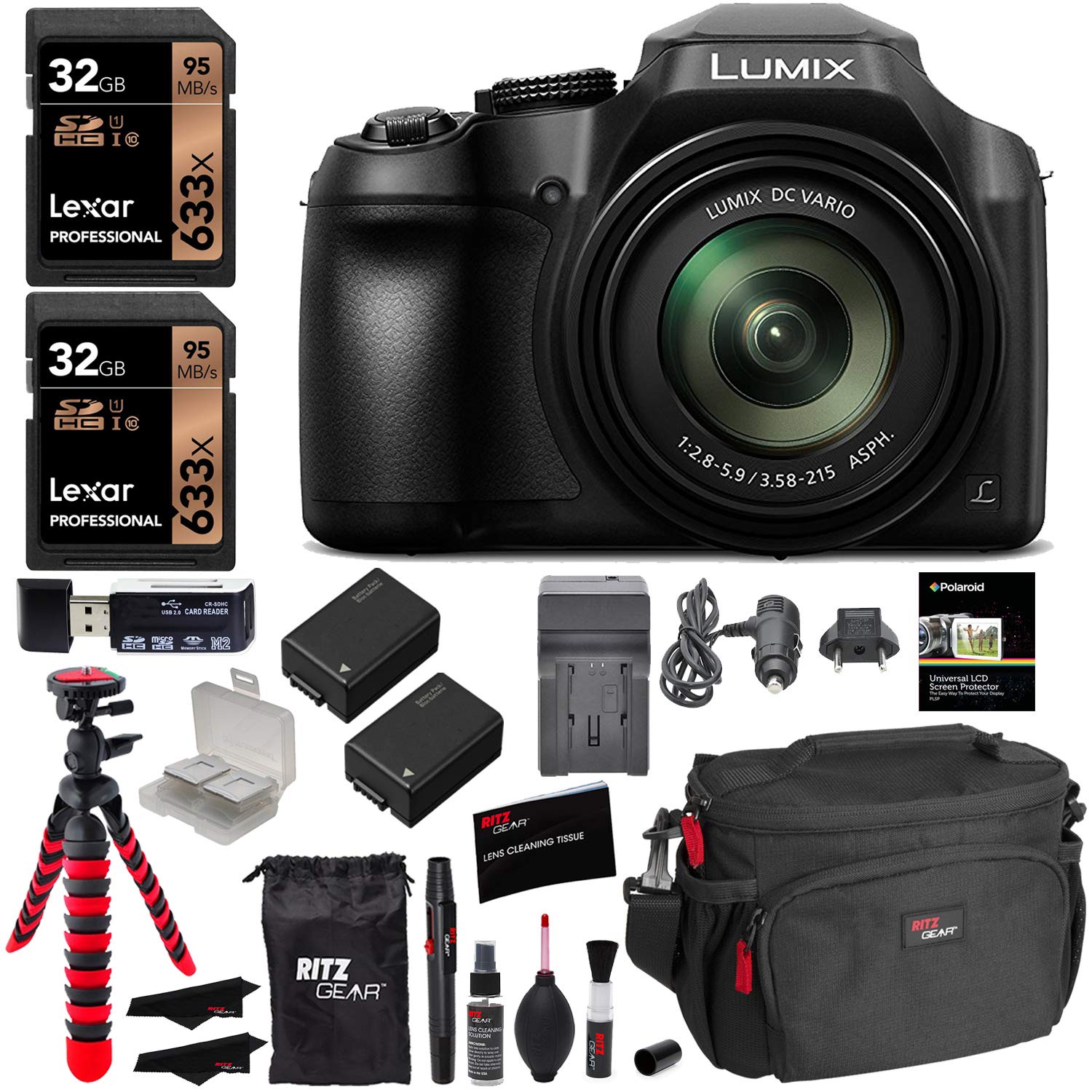 Amazon | Panasonic Lumix DC-FZ80 デジタルカメラ 32GB SDHCメモリー