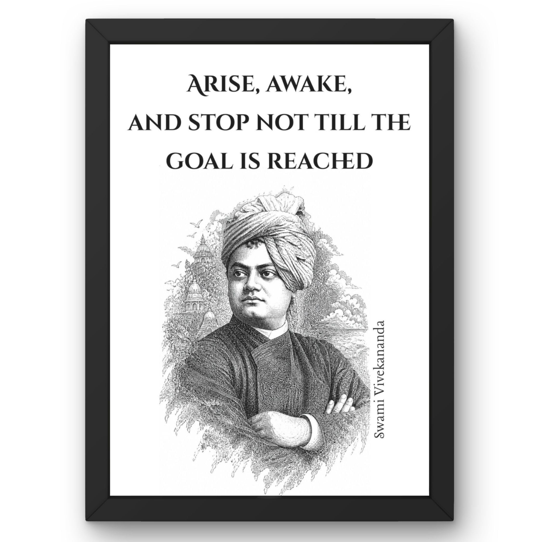 Arise, Awake and Stop Not Till the Goal Is Reached – Swami Vivekananda Inspirational Photo Frame | Motivational Wall Decor for Home, Office & Study Room (13.6 x 10.2 Inch)-image-12