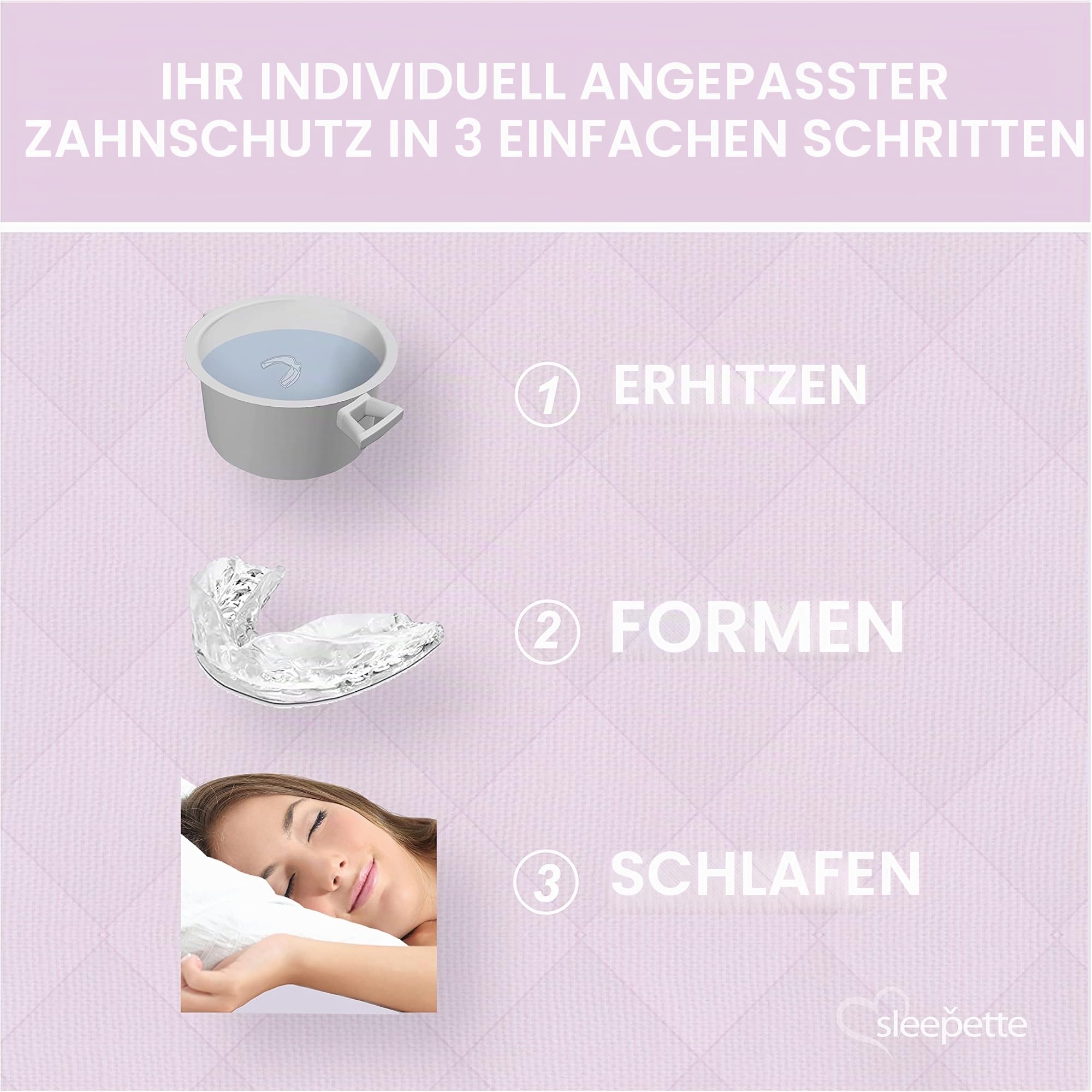 Nachtschutz für Frauen, TMJ Mundschutz zum Zähneknirschen bei Nacht Kieferpressen & Bruxismus – Formbarer Zahn-Nachtschutz zum Zähneknirschen Mundschutz zum Schlafen, 4 x Nachtschutz, 2 x
