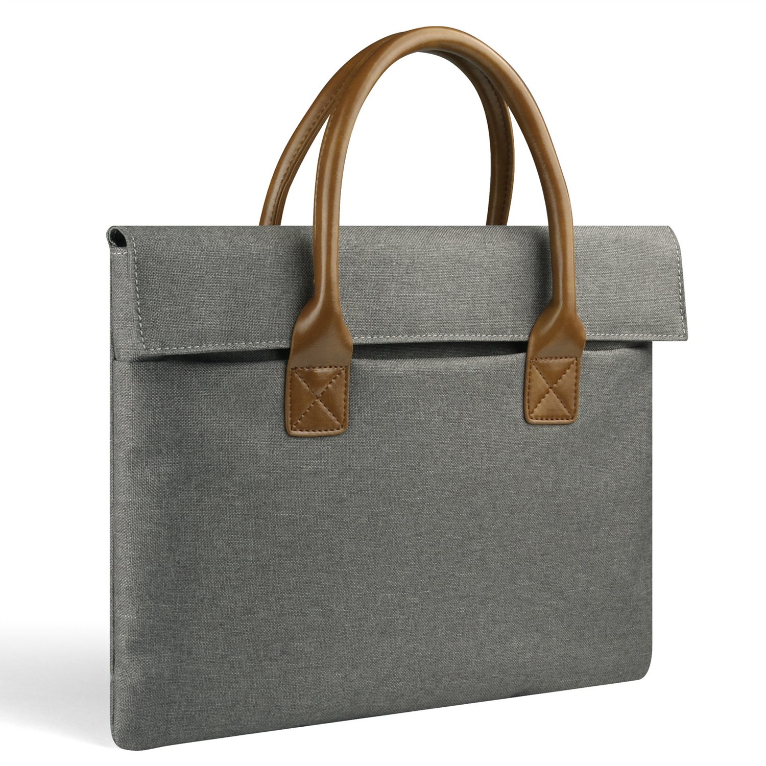 Sac à Main à Ordinateur Portable Jusqu'à 14 Pouces et à Fichier Porte-Documents Cartable Serviette Sacoche Résistant aux Chocs Pochette Gris Foncé