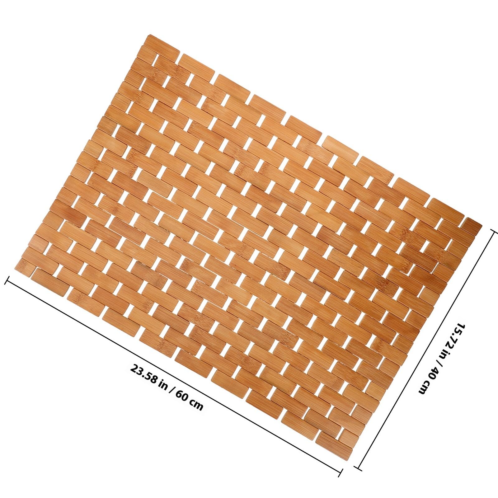UKCOCO Alfombra de Baño de Bambú Carbonizado 40x60 Cm Antideslizante, Esterilla para Ducha y Bañera, Cojín y Natural para Hogar y Baño