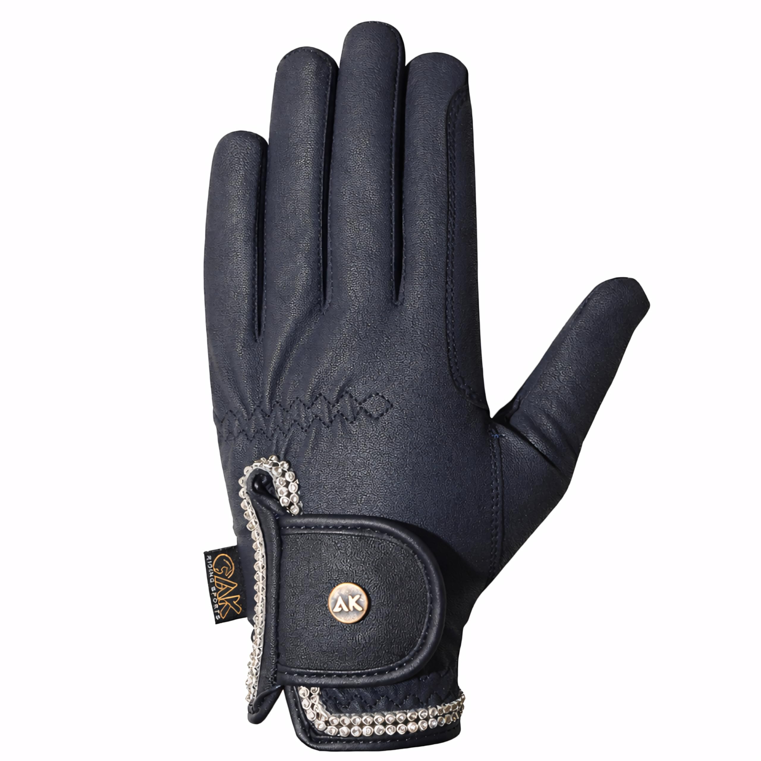 AK Horse Riding Gloves for Competition & Dressing with Crystal Diamante AKRS-6366