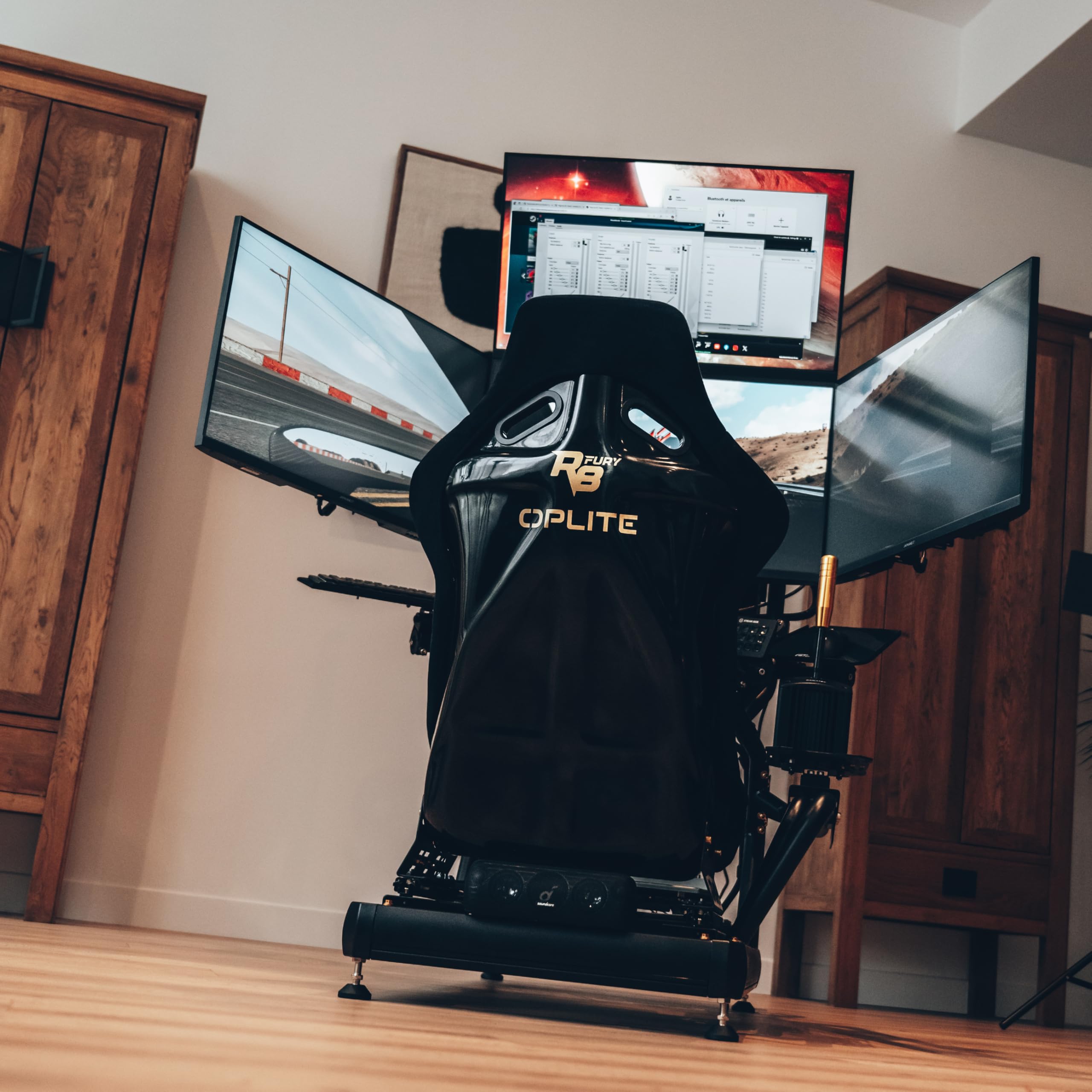 OPLITE - R8 auf Top Monitor Mount Black - obere Monitorhalterung