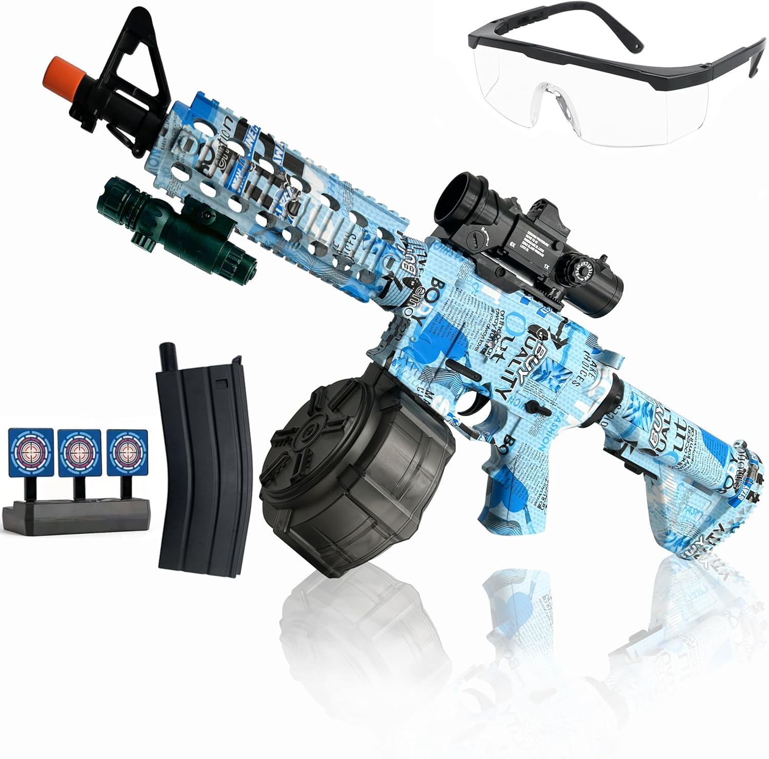 ZoffyFabrizio Large Gel Ball Blaster,Rechargeable Battery Powered Gel Ball Blaster Kit,Outdoor Games Toys for Activities Team Game - Ages 14+