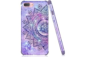 iPhone 7/8 Plus Case with Stylish Mandala Flower and Built-in Pop Socket...