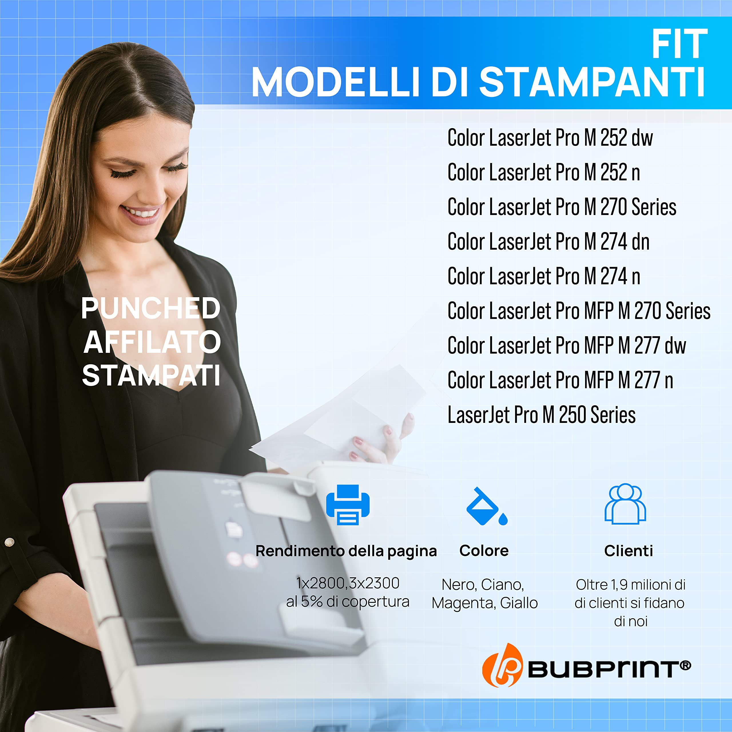 Bubprint Toner compatibili con HP CF400X CF401X CF402X CF403X Multipack | 201A 201X, per Color Laserjet MFP M277DW M277N M252DW M252N M274N