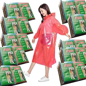 Alfachy Pack Of 5 Premium Thick Disposable Emergency Waterproof Rain