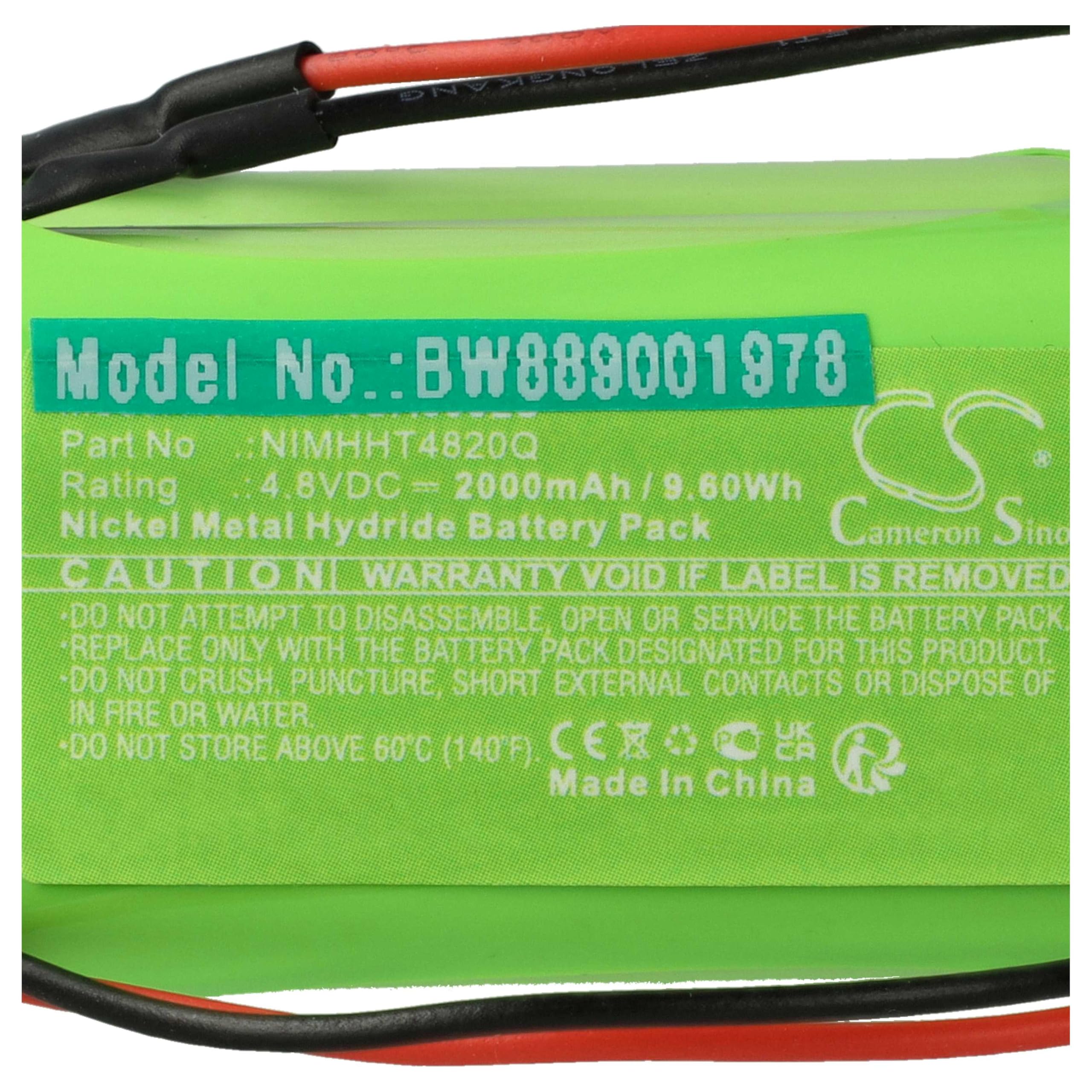 vhbw 5 x akumulator kompatybilny z ABM KCW013(SC) | KCD013(SC), KDU013(SC), IL023(8) droga ewakuacyjna, oświetlenie awaryjne (2000 mAh, 4,8 V, NiMH)