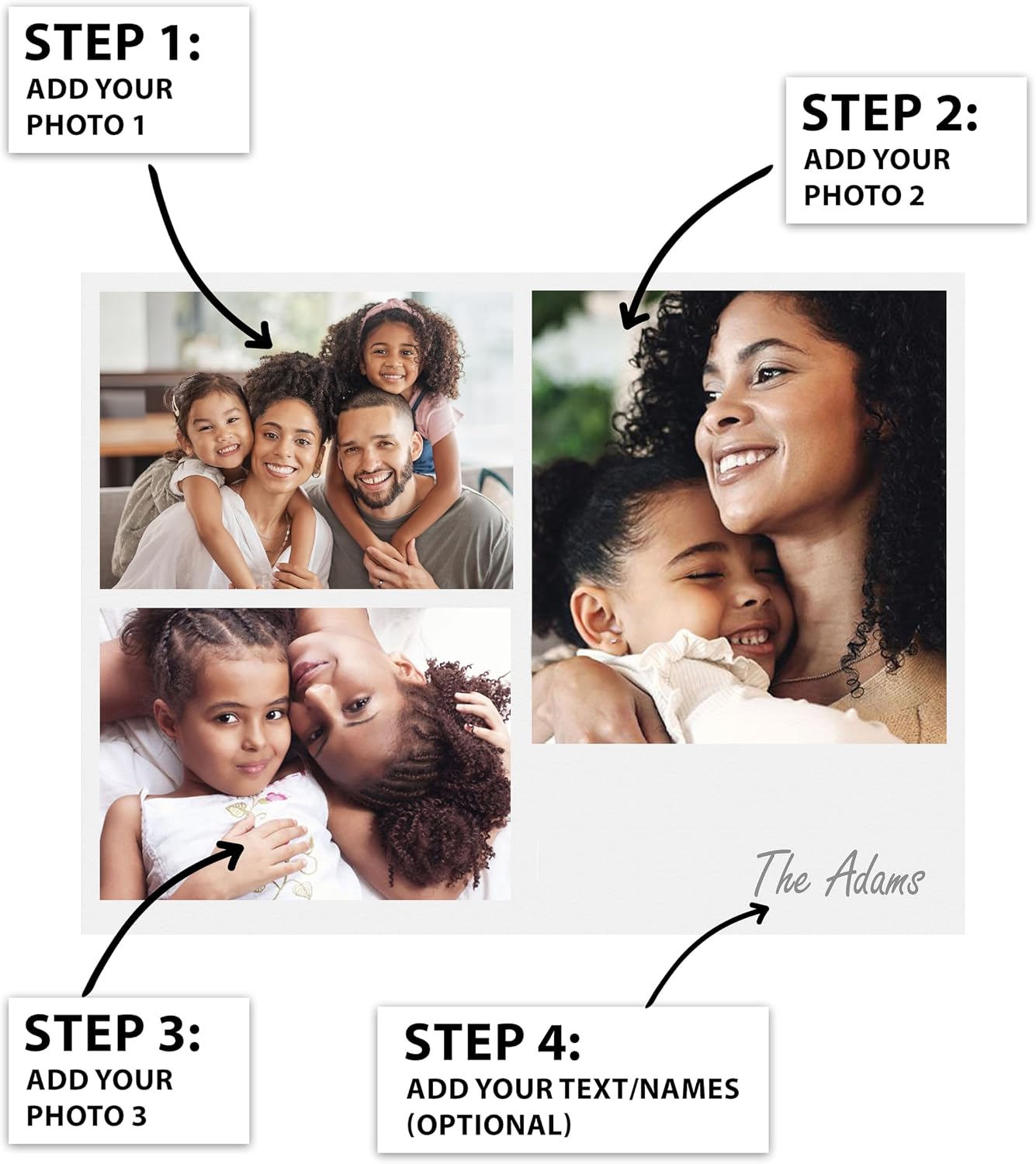 Poster Master Personalized Forever Connected Print, Customized Family Snapshot Poster and Canvas, Love Art, Gift for Parents, Children, Available in 8x10 to 30x40